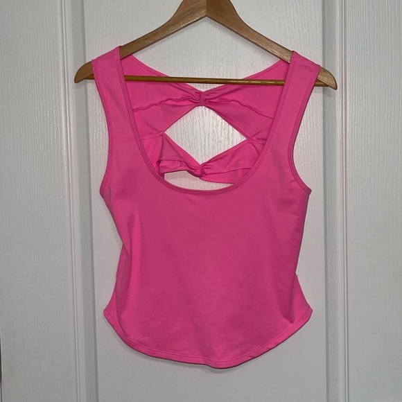 FREE PEOPLE MOVEMENT Strong Currents Tank Pink Sleeveless Twist Cut Out Back XL - Picture 7 of 7